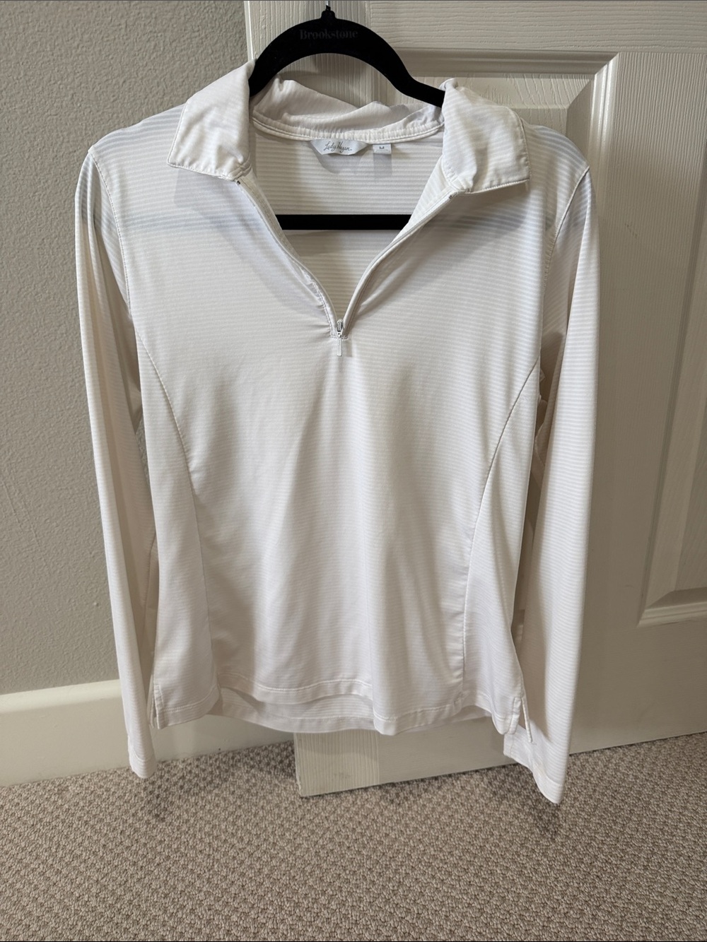 Lady Hagen White Long Sleeve Half-Zip Performance Top